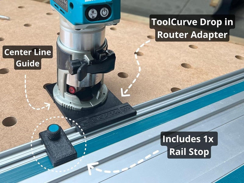 ToolCurve Guide Rail Adapter Compatible with Makita Router - Made in USA - Image 2